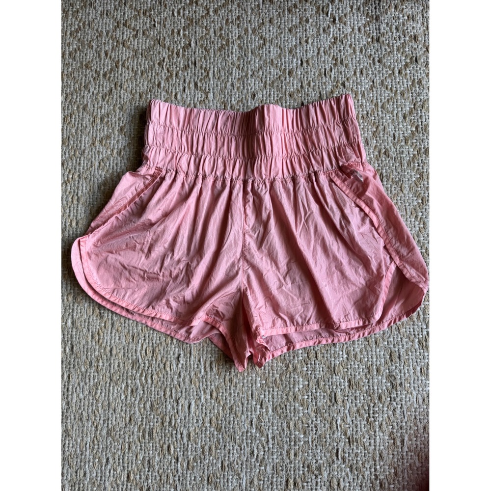 Free‎ People Movement The Way Home Shorts Pink High Waisted Smocked Size M